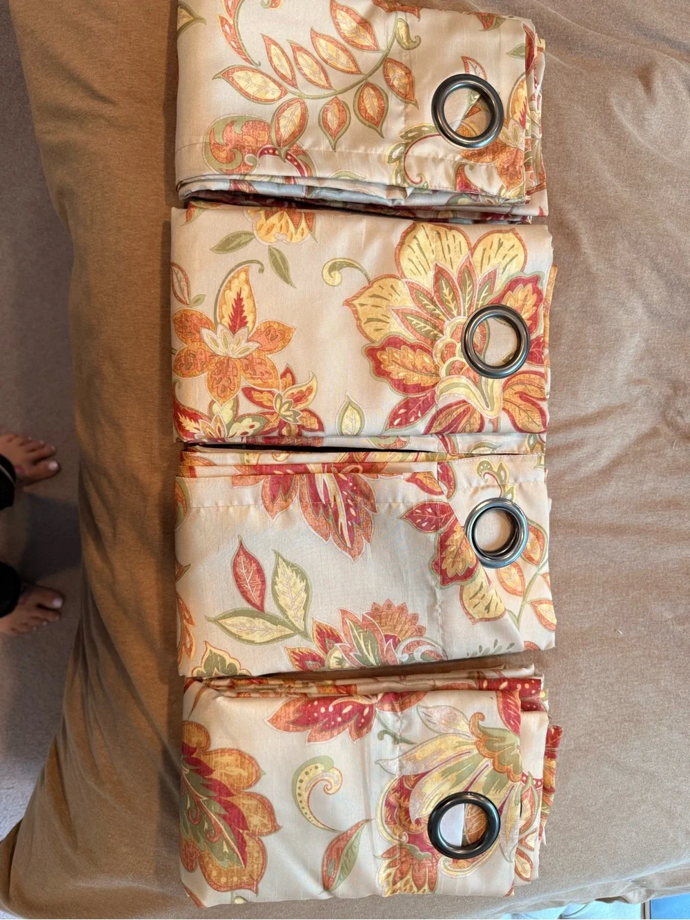 Pier 1 Floral/Paisley Grommet Curtain Panels (4 available - $25 each)